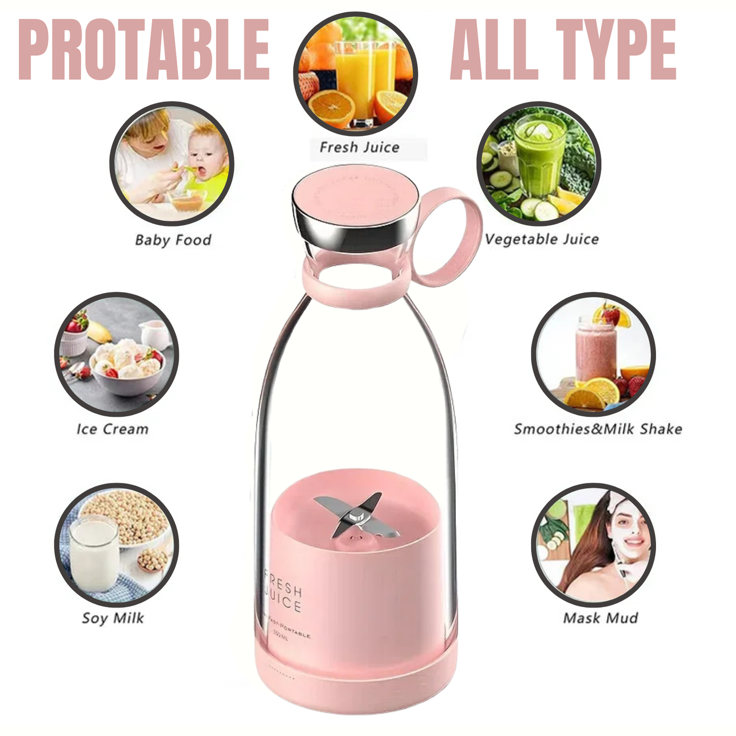 Wireless Portable Blender Bottle